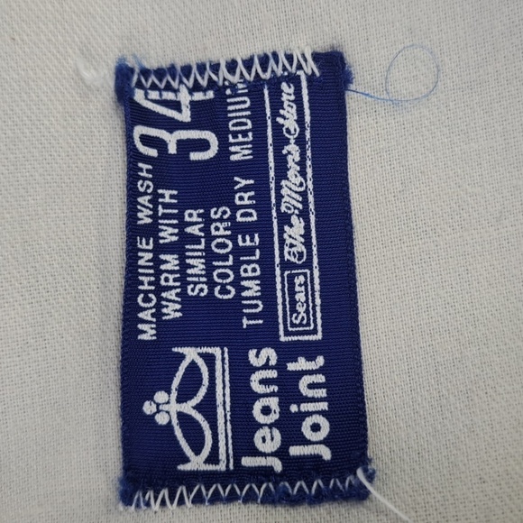 Vintage 70s Sears Jeans Joint med wash distressed high waisted bellbottom 34 med - Picture 6 of 7